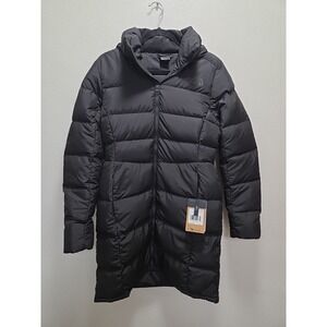 The North Face Womens Metropolis Parka 600 Down Long Coat Black Size Medium NWT